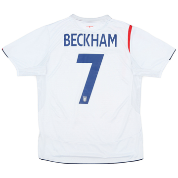 2005-07 England Home Shirt Beckham #7 - 6/10 - (L)