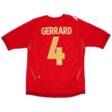2006-08 England Away Shirt Gerrard #4 - 7/10 - (L)