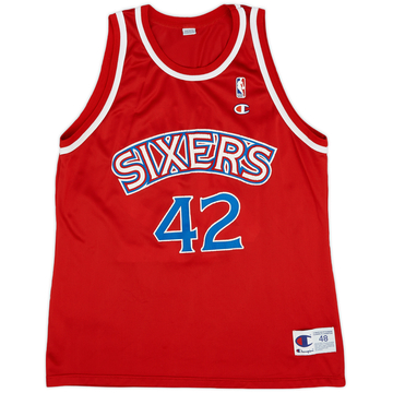 1995-97 Philadelphia 76ers Stackhouse #42 Champion Away Jersey (Very Good) XL