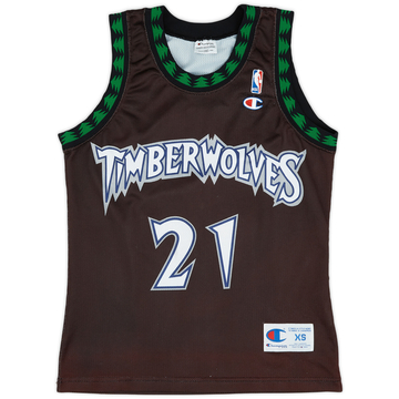 1998-07 Minnesota Timberwolves Garnett #21 Champion Alternate Jersey (Very Good) XS