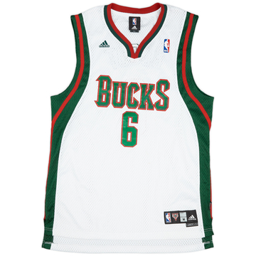 2006-10 Milwaukee Bucks Bogut #6 adidas Swingman Home Jersey (Very Good) M