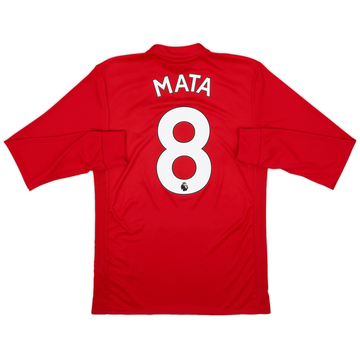 2017-18 Manchester United Home L/S Shirt Mata #8 - 9/10 - (S)