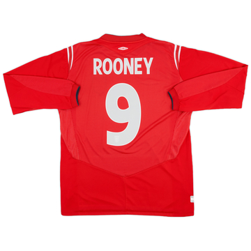 2004-06 England Away L/S Shirt Rooney #9 - 8/10 - (L)
