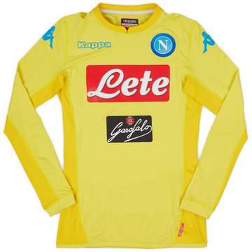 2017-18 Napoli Authentic Away L/S Shirt - 8/10 - (S)