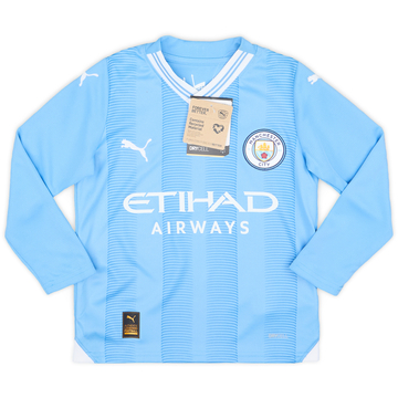 2023-24 Manchester City Home L/S Shirt (5-6 Years)