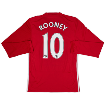 2016-17 Manchester United Home L/S Shirt Rooney #10 - 6/10 - (S)