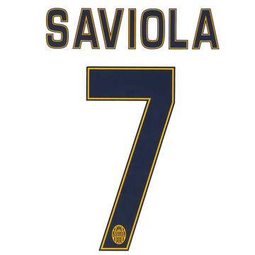 2014-15 Hellas Verona Away Saviola #7 Name Set