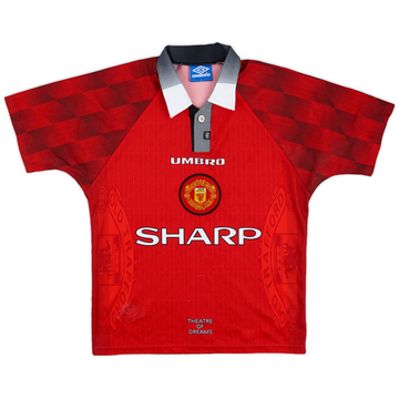 1996-98 Manchester United Home Shirt - 7/10 - (XL.Boys)