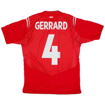 2004-06 England Away Shirt Gerrard #4 - 6/10 - (M)