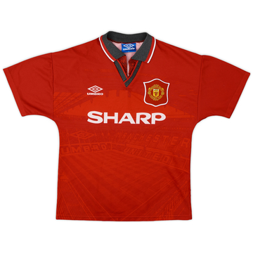 1994-96 Manchester United Home Shirt - 6/10 - (L.Boys)