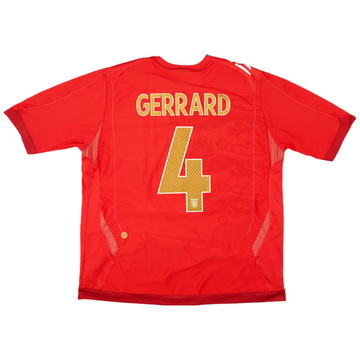 2006-08 England Away Shirt Gerrard #4 - 8/10 - (XL)