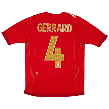 2006-08 England Away Shirt Gerrard #4 - 6/10 - (S)