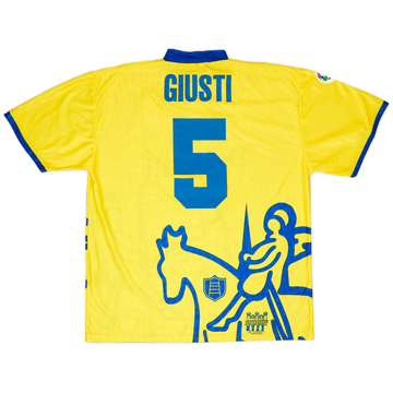 1998-99 Chievo Verona Match Worn Home Shirt Giusti #5