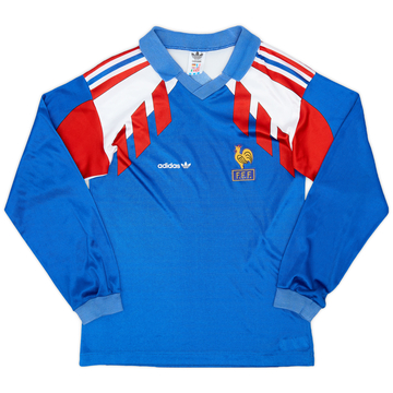 1990-92 France Home L/S Shirt - 7/10 - (L.Boys)
