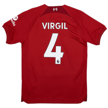 2022-23 Liverpool Home Shirt Virgil #4 - 9/10 - (S)