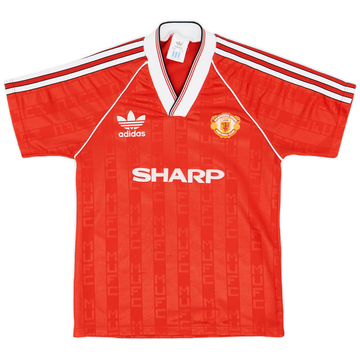 1988-90 Manchester United Home Shirt - 8/10 - (L.Boys)
