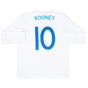 2010-11 England Home L/S Shirt Rooney #10 - 8/10 - (L)