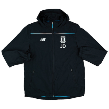 2015-16 Stoke City Staff Issue New Balance Hooded Rain Jacket JD - 6/10 - (L)
