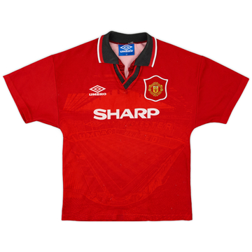 1994-96 Manchester United Home Shirt - 7/10 - (L.Boys)