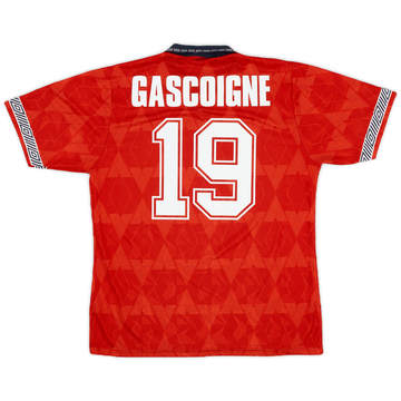 1990-93 England Away Shirt Gascoigne #19 - 6/10 - (L)