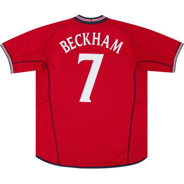 2002-04 England Away Shirt Beckham #7VS
