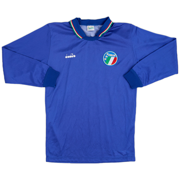 1986-91 Italy Home L/S Shirt - 8/10 - (XL.Boys)