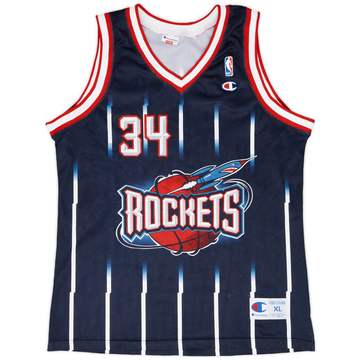 1995-01 Houston Rockets Olajuwon #34 Champion Away Jersey - 8/10 - (XL)
