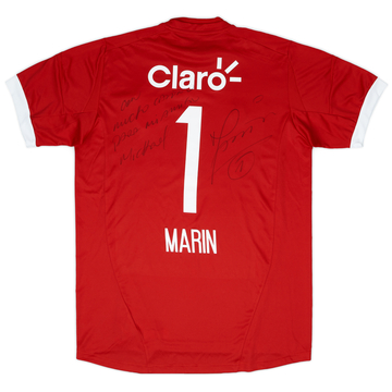 2013-14 Universidad de Chile Match Issue Signed GK Shirt Marin #1