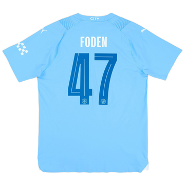 2023-24 Manchester City Player Issue Home European Shirt Foden #47