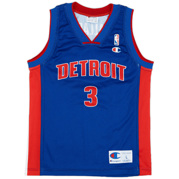 2001-06 Detroit Pistons Wallace #3 Champion Away Jersey - 9/10 - (L.Boys)