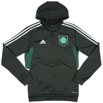 2022-23 Celtic adidas 1/4 Zip Hooded Training Top - 9/10 - (S)