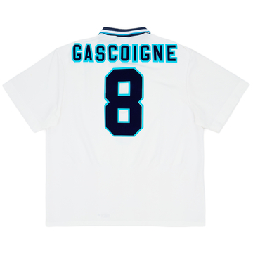 1995-97 England Home Shirt Gascoigne #8 - 8/10 - (XXL)