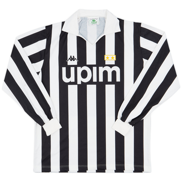 1989-90 Juventus Basic Home L/S Shirt - 7/10 - (XL)