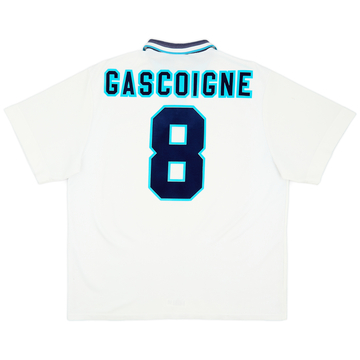 1995-97 England Home Shirt Gascoigne #8 - 7/10 - (XXL)