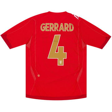 2006-08 England Away Shirt Gerrard #4