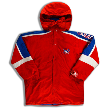 1990s Montreal Canadiens Starter Long Rain Coat XL
