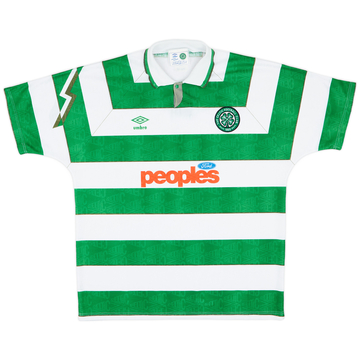 1991-92 Celtic Home Shirt - 9/10 - (XL)