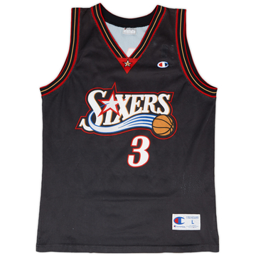 1997-00 Philadelphia 76ers Iverson #3 Champion Away Jersey - 7/10 - (L)