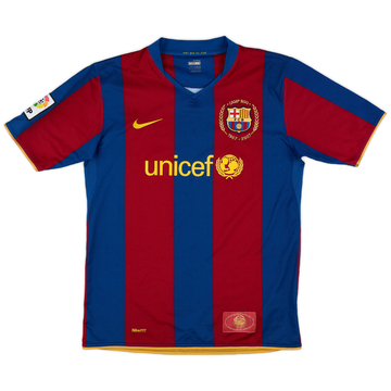 2007-08 Barcelona Home Shirt - 9/10 - (XL.Boys)