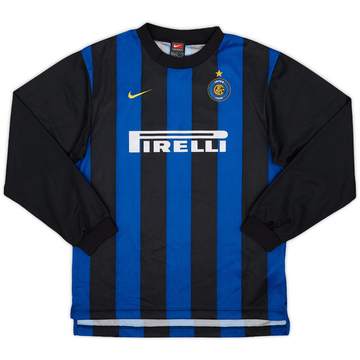 2000-01 Inter Milan Basic Home L/S Shirt - 7/10 - (L.Boys)