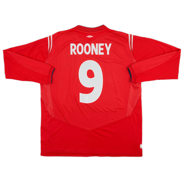 2004-06 England Away L/S Shirt Rooney #9 - 8/10 - (XXL)