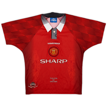 1996-98 Manchester United Home Shirt - 8/10 - (L.Boys)