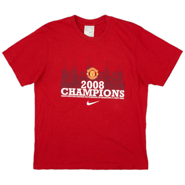 2008-09 Manchester United '2008 Champions' Nike Cotton Tee - 8/10 - (M)