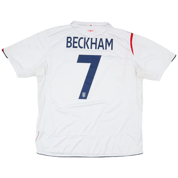 2005-07 England Home Shirt Beckham #7 - 7/10 - (XXL)