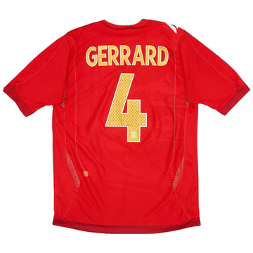 2006-08 England Away Shirt Gerrard #4 - 7/10 - (S)