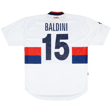 2003-04 Genoa Match Issue Away Shirt Baldini #15