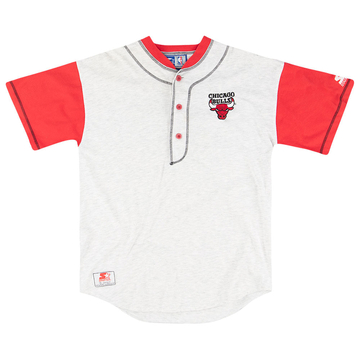 1990s Chicago Bulls Starter 1/2 Button Baseball Jersey M