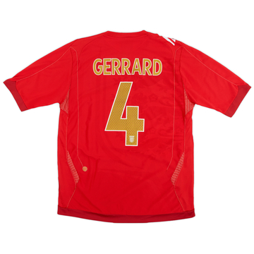 2006-08 England Away Shirt Gerrard #4 - 8/10 - (L)