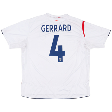 2005-07 England Home Shirt Gerrard #4 - 5/10 - (3XL)