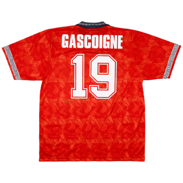 1990-93 England Away Shirt Gascoigne #19 - 6/10 - (XL)